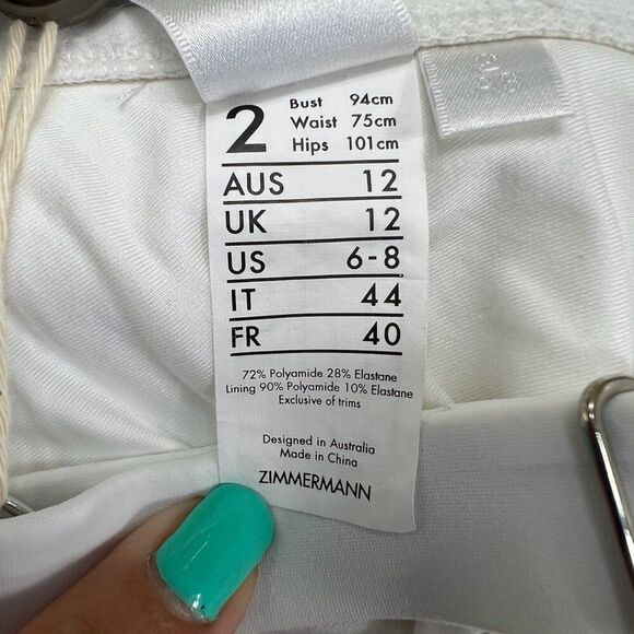 Zimmermann Separates NWT Bonded Wide Tri Bra Swim Top White Size 6/8 A/B - Picture 4 of 8
